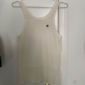 Celine white and cream tank top